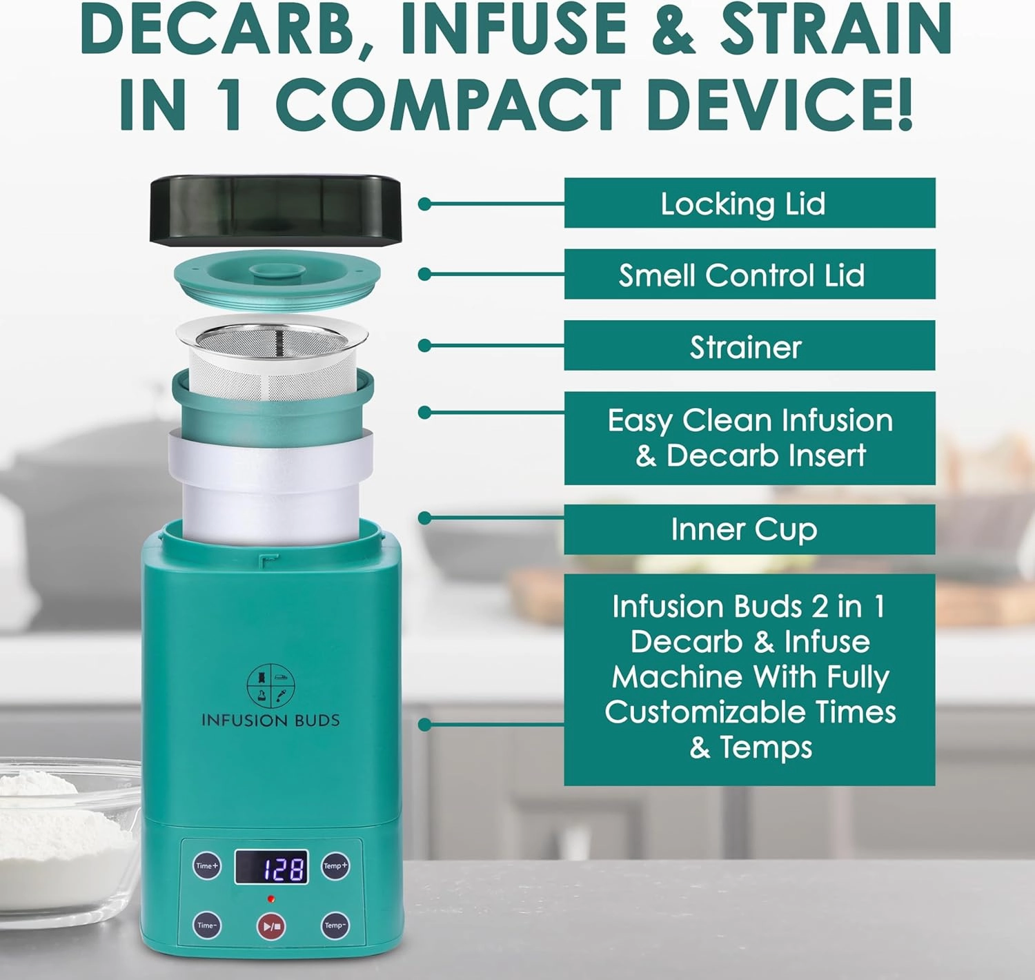 2-In-1 Decarboxylator & Infuser | Butter Maker Machine & Infuser -Compact Design- Herbal Recipe Book & All Accessories Included