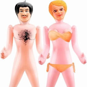 2 Pack 59 Inch Funny Inflatable Doll Life Size Blow Up Tricky Doll for Halloween Gag Prank Props Tricky Game Bachelorette Party, 2 Styles