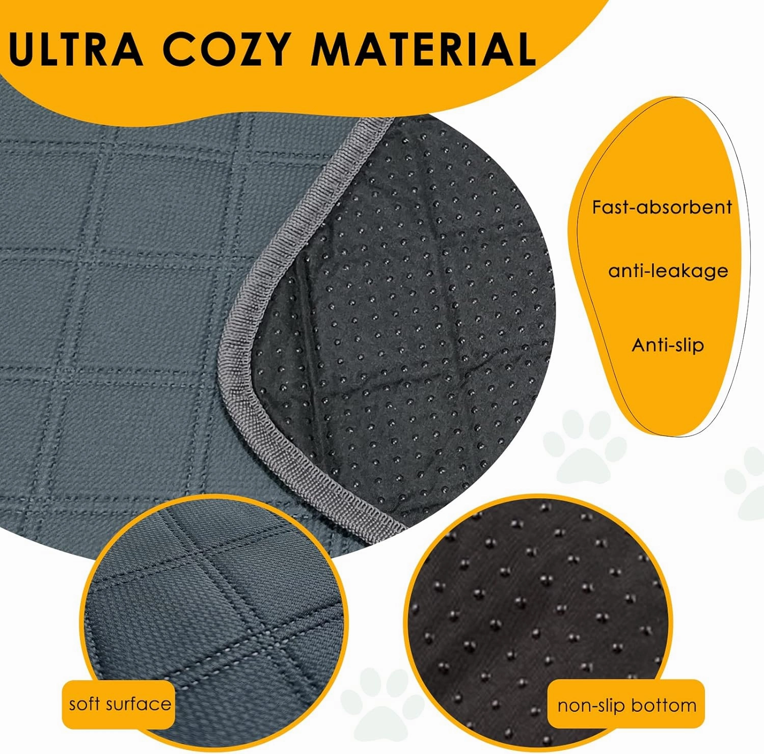 2 Pack Guinea Pig Cage Liners Washable Guinea Pig Bedding Super Absorbent | Waterproof | Non Slip| Reusable Guinea Pig Pee Pads for Small Animals Cages Rabbit Hamster Rat - 48" x 24"