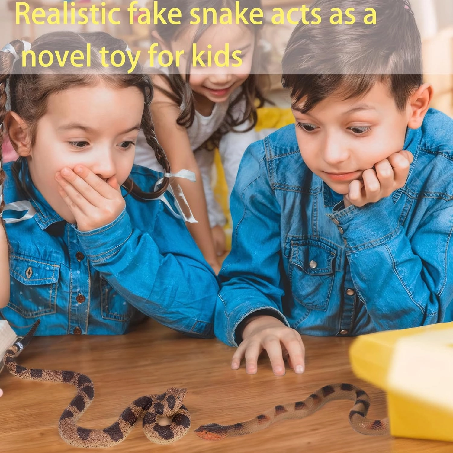 2pcs Fake Snakes - Realistic Rubber Reptiles for Garden Bird & Squirrel Repellent, Prank Props, Fun Toys for Kids & Adults, Ideal Freebies for Halloween & April Fools' Day Parties