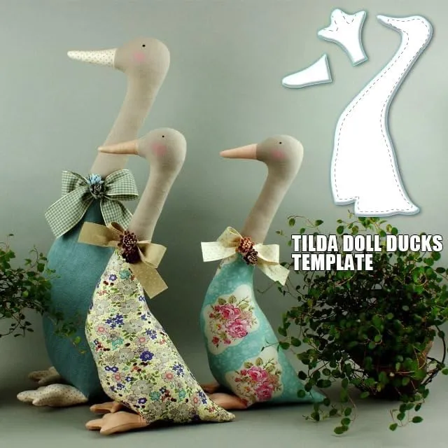 3 PCS Tilda Doll Ducks Template Ruler Set, Sewing Patterns Template, Acrylic Quilting Template Cutting Set, DIY Gifts for Birthday Home Decorations (12 inch)