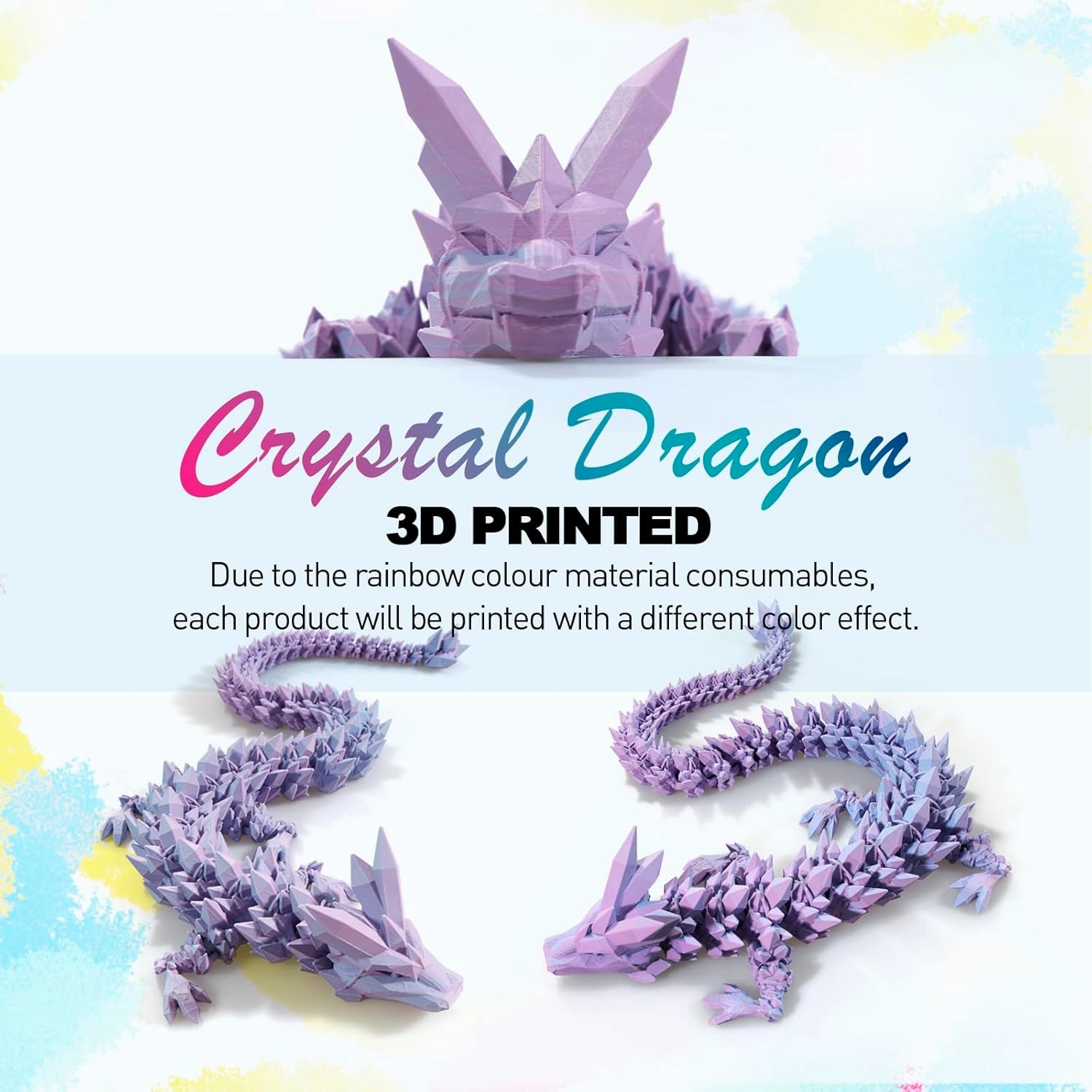 30 ”Large 3D Dragon,Flexible Articulated,Crystal Dragon Toy,3D Printed Gift for Festival,Home Decoration, Executive Desk Decorations