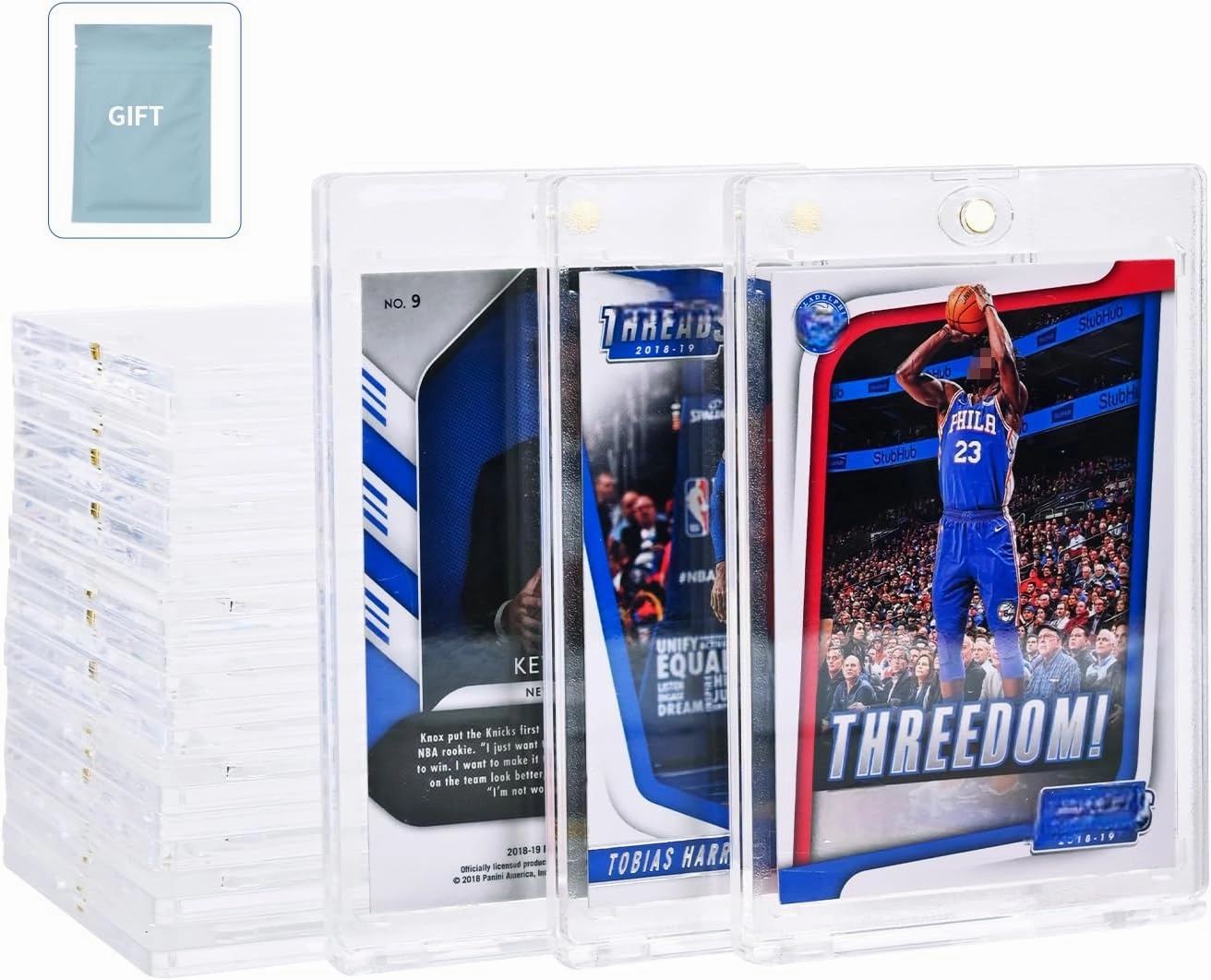 30 Pack Magnetic Card Holder, 35pt One Touch for Trading Cards, Hard Plastic Card Holder, Suitable for The Protection of Baseball Cards, Game Cards and Basketball Cards. (30)