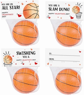 30 Sports Basketball Stress Balls - Valentine's Day Cards for Kids School Classroom - Valentine's Day Gifts for Kids Class Exchange