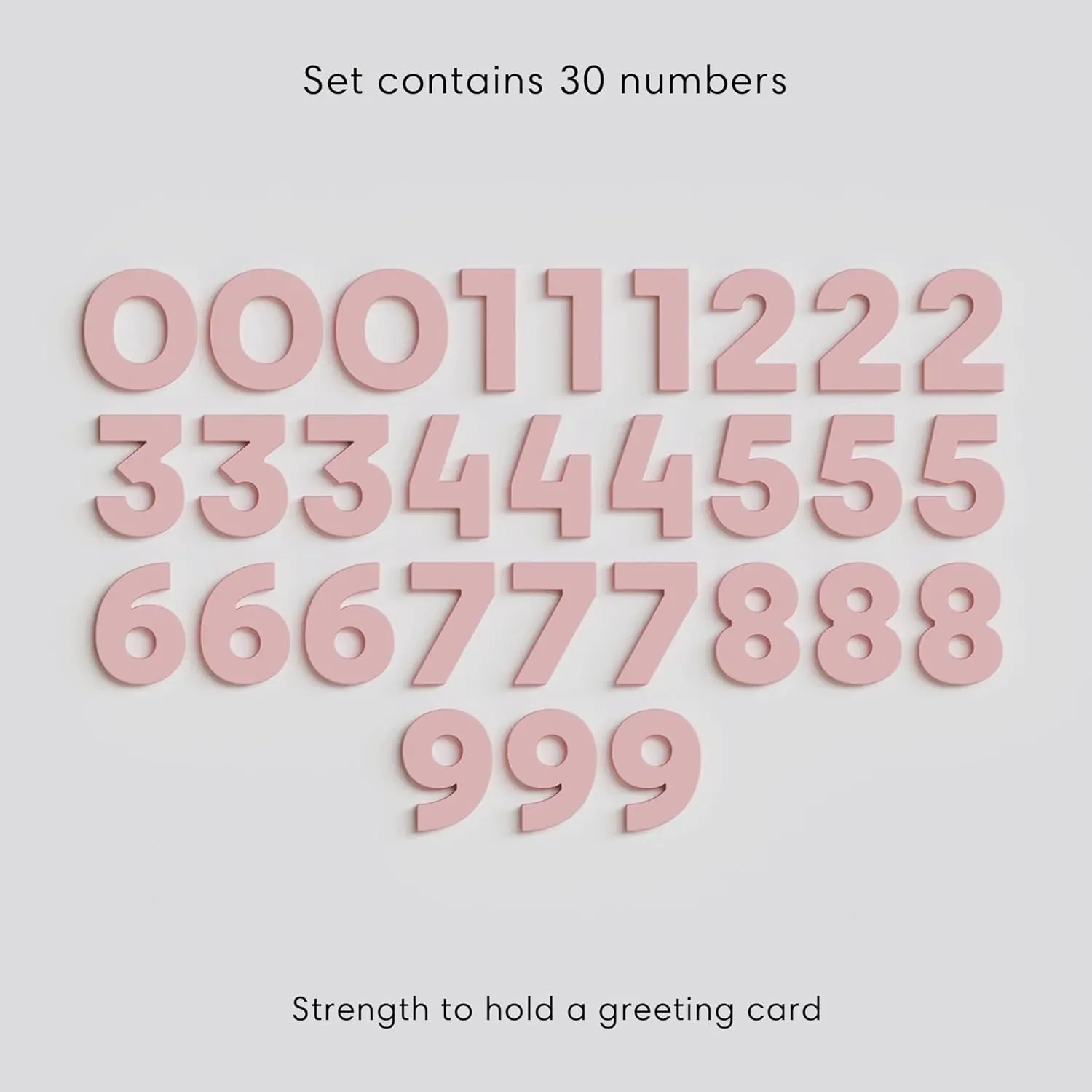 30pcs Magnetic Numbers - Strong Neodymium Magnetic Numbers for Fridge - Award Winning Typeface, Eco-Friendly, Matt Finish for Homes & Offices (Blush)