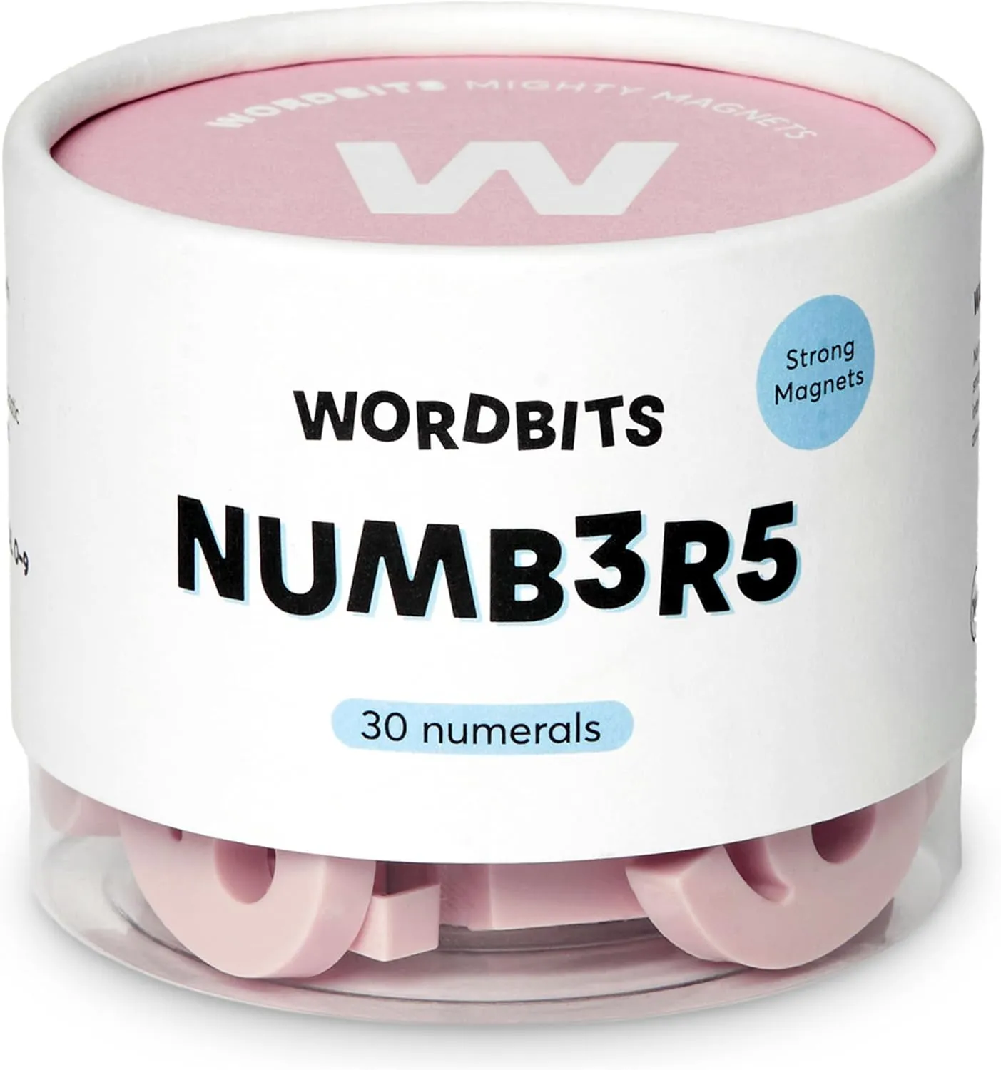 30pcs Magnetic Numbers - Strong Neodymium Magnetic Numbers for Fridge - Award Winning Typeface, Eco-Friendly, Matt Finish for Homes & Offices (Blush)