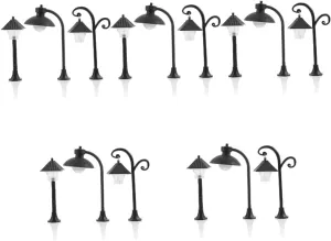 30pcs Mini Street Light Models Decorative Lamps for Dollhouse Garden Realistic Miniature Scene Lamp Decor for Railway Landscape Decoration