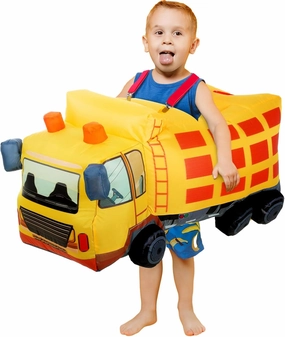 31.5 Inch Halloween Toddler Inflatable Dump Truck Costume 3D Car Costume for Kid's Truck Dress up Halloween Role Play Birthday Party Supplies for 4-9 Child Preschool Kindergarten
