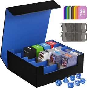 3500  Trading Card Storage Box,4-Row MTG Deck Box with 36 Dividers & 8 Stoppers,Commander Deck Case Fits For Toploaders, Magnetic Card Holder,TCG,YugiOh and Sport Cards
