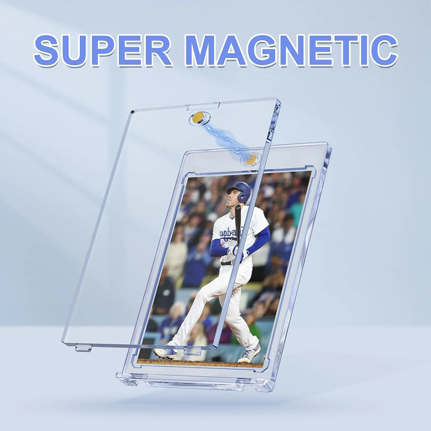 35PT Magnetic Card Holder - 24 Pack Hard Plastic Card Protectors for Trading Cards, Sports Cards,Standard Cards，Baseball Cards & More - UV Protection & Magnetic Closure Fit 2.5x3.5in