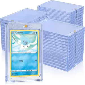 35PT Magnetic Card Holder - 24 Pack Hard Plastic Card Protectors for Trading Cards, Sports Cards,Standard Cards，Baseball Cards & More - UV Protection & Magnetic Closure Fit 2.5x3.5in