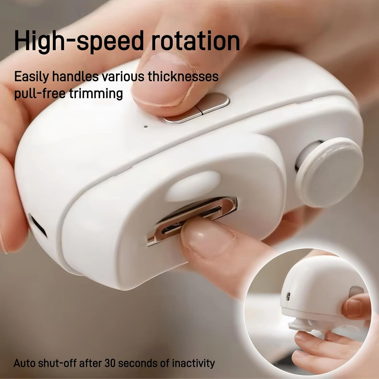3-in-1 Automatic Electric Nail Clipper for Seniors, Kids & Adults - Rechargeable Electric Toenail Clippers with Polishing and Storage, 2 Speed Safe & Convenient Nail Trimmers