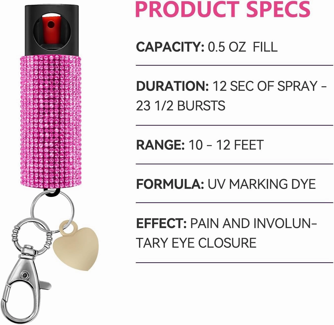 3-in-1 Personal Alarm & Door Handle Alarm & LED Light and Jeweled Pepper Spray Combo, Maximum Strength Pepper Gel, 130dB Siren, Keychain with Safety Twist for Women