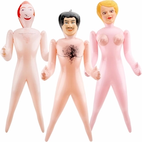 3 Pack 59 Inch Funny Inflatable Doll Life Size Blow Up Tricky Doll for Halloween Gag Prank Props Tricky Game Bachelorette Hawaiian Beach Party, 3 Styles