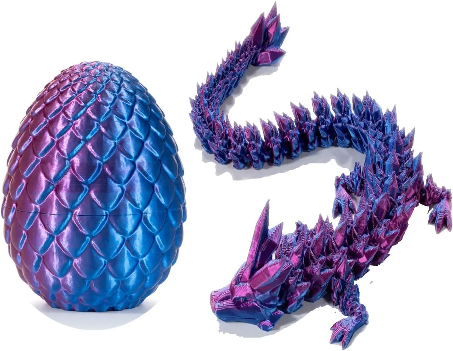 3D Printed Dragon Easter Egg - Perfect Basket Essentials Stuffers, Prefilled Easter Egg Filled with Toy, Articulated Crystal Dragon Fidget Toy for Kid