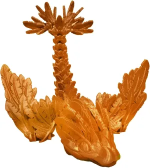 3D Printed Dragon Toys Ancient Swift and Violent Flying Skeleton Dragon Action Figures with Flexible Wings, Stress Relief Fun Dragon Toy Dragon Figurines Collectible Figurines (Joy Orange, 10 in)