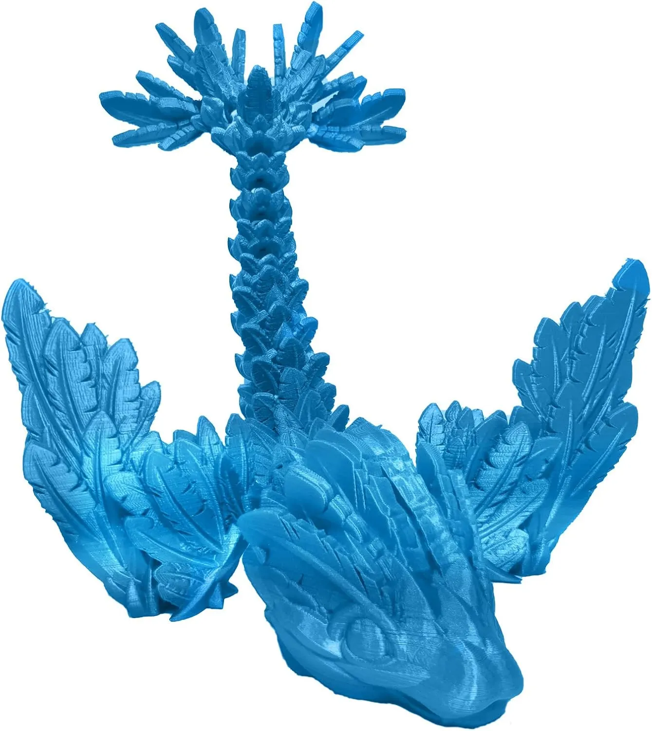 3D Printed Dragon Toys Ancient Swift and Violent Flying Skeleton Dragon Action Figures with Flexible Wings, Stress Relief Fun Dragon Toy Dragon Figurines Collectible Figurines (Liberty Azure, 10 in)