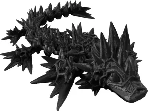 3D Printed Dragon Toys Deep Sea Ancient Skeleton Dragon Action Figures with Flexible Swivel Joints, Cool Anti-Anxiety Toys 3D Printed Toys Dragon Figurines Home Decor (Warriors Black, 10 in)