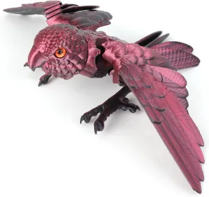 3D Printed Parrot Model, 3D Printed Fidget Animals,3D Crystal Parrot Flexible Joints Home Decor Executive Desk Toys,Home Office Decor Executive Desk Toys for Autism/ADHD (Black Red)