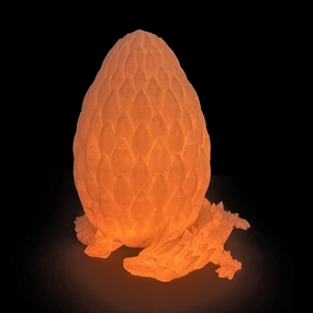 3D Dragon Egg - Glow Orange - Easter Surprise Egg Toy with Flexible Dragon Inside, 3D Printed Gift, Figure Collection, Desk Decor(Glow in The Dark)