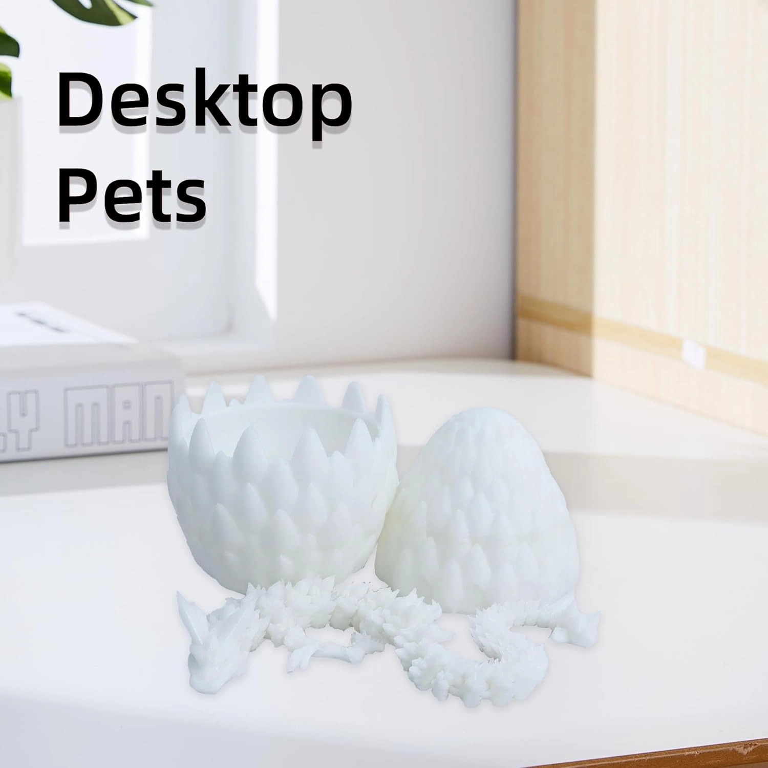 3D Dragon Egg - Glow Orange - Easter Surprise Egg Toy with Flexible Dragon Inside, 3D Printed Gift, Figure Collection, Desk Decor(Glow in The Dark)