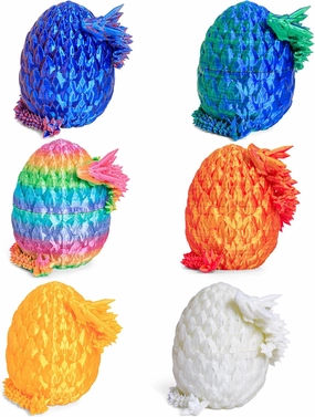 3D Printed Articulated Dragon Egg – Easter Basket Stuffers, Fidget Toy Gift for Kids & Adults(6Pcs)