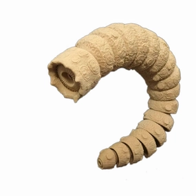 3D Printed Articulated Dune Toy | Flexible Articulated Dune Sandworm | Shai Hulud (Beige, 10.2inch)