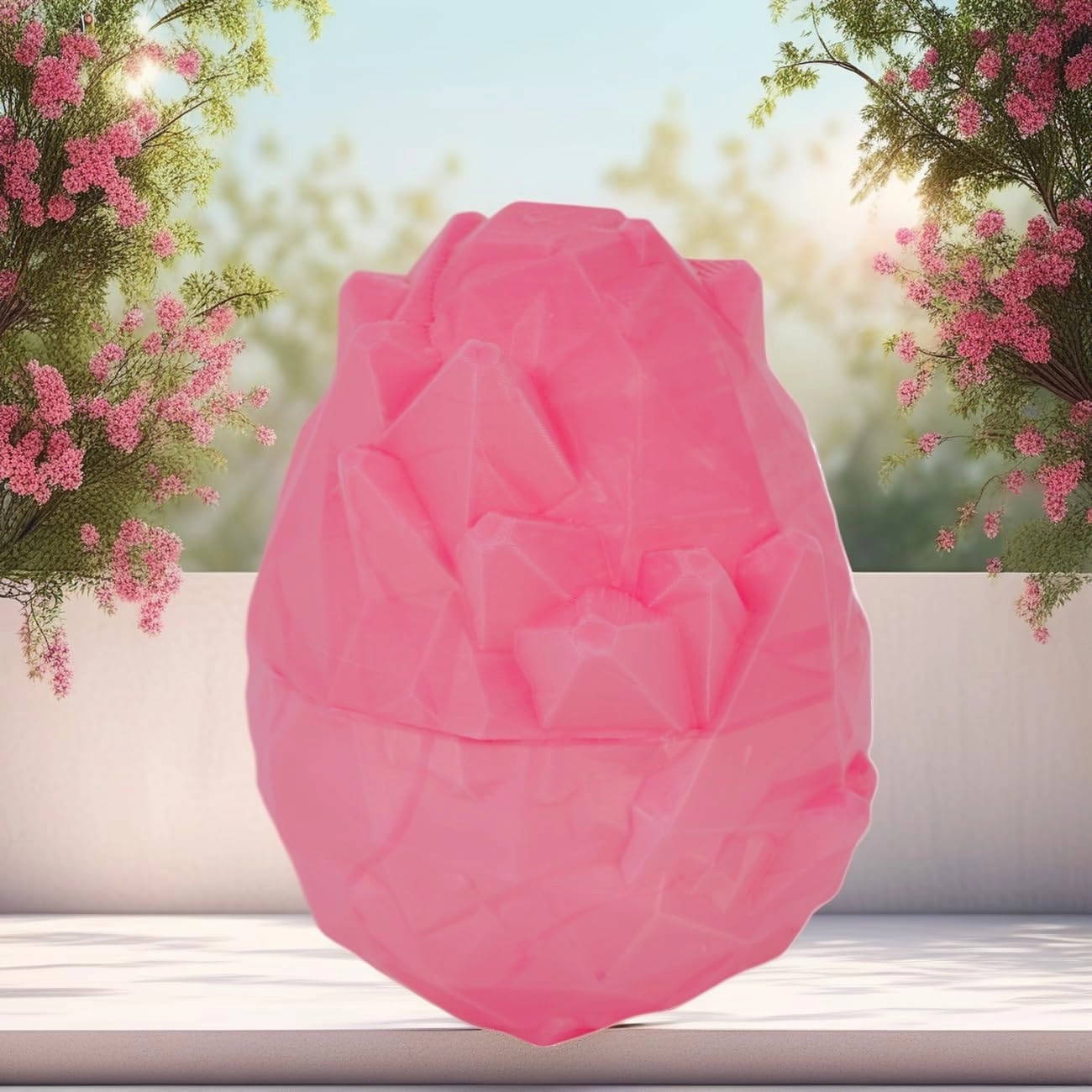3D Printed Dragon Eggs with Dragon Inside 11.8 in Cherry Blossom Fidget Toy Adults, Desk Décor and Collectible Desk Toys Easter Basket Stuffers