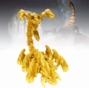 3D Printed Toys Articulated Ancient Overlord Scorpion Toy Action Figures with Flexible Transformable Joints, Stress Relief Animal Figurines Home Decor (Emperor Gold, 17.7 in)
