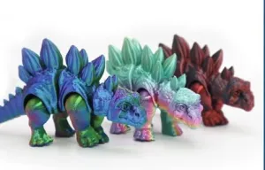 3PC 3D Printed Dinosaur Animals Toy,Articulated Dinosaur Flexible Toys,Desk Toy Pets Home Decoration Relief Stress, Christmas Halloween Basket Socks Basket Stuffers Gift for Adults Kids (Pink)