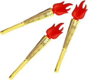 3pcs Funny Simulation Torch for School Sports Handheld Stage Props Effect for Competitions Cosplay Events Not Including Battery Torch
