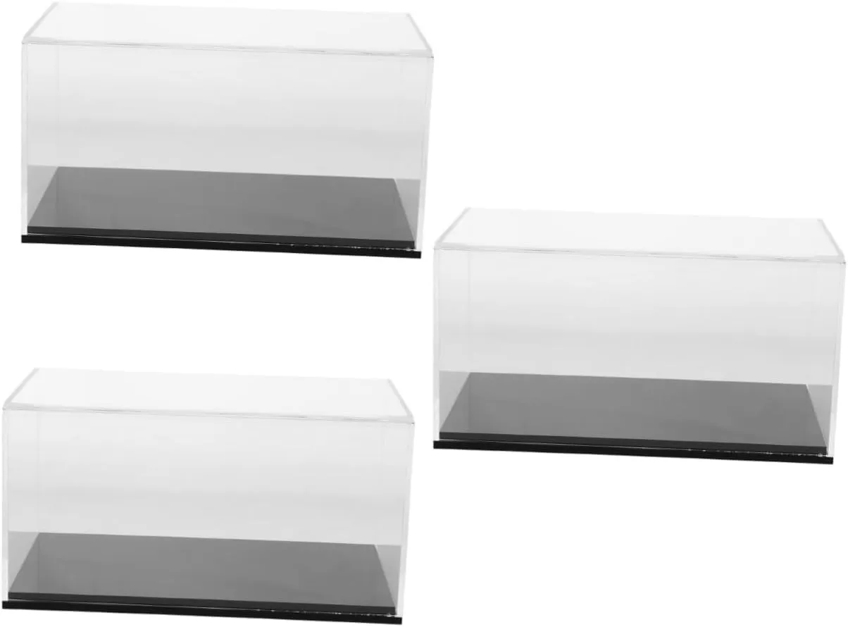 3pcs Toy Car Display Organizer Box Model Showcase Case High Transparent Storage for Collectibles Figures and Toys Space-Saving Reusable Design for Organized Displays