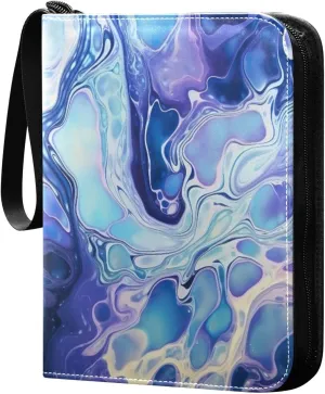4 Pockets Trading Card Binder Abstract Colorful Art Holds 400 Standard Cards, Waterproof TCG CCG MTG Album, Gifts for Collectors, Boys and Girls