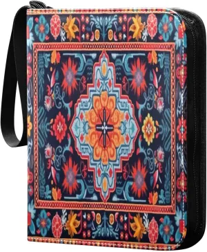 4 Pockets Trading Card Binder Colorful Pattern (2) Holds 400 Standard Cards, Waterproof TCG CCG MTG Album, Gifts for Collectors, Boys and Girls