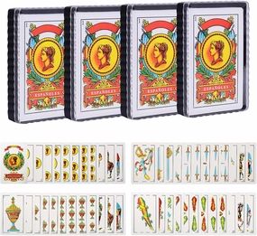 4 Decks Spanish Playing Cards,Barajas Españolas Originales,Cartas Españolas,Briscas Cards Puerto Rico,Baraja Española De Plastico,Mexican Playing Cards with Boxes