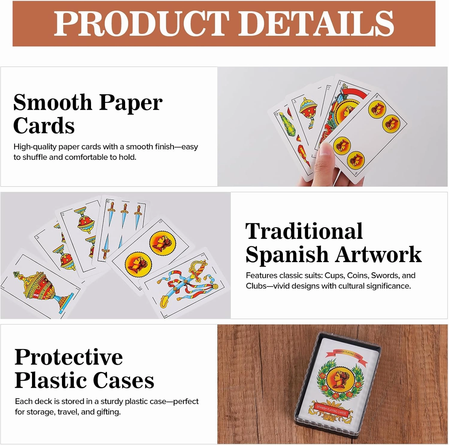 4 Decks Spanish Playing Cards,Barajas Españolas Originales,Cartas Españolas,Briscas Cards Puerto Rico,Baraja Española De Plastico,Mexican Playing Cards with Boxes
