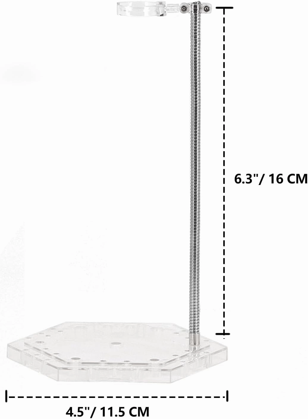 4 Pack Action Figure Stand with Flexible Metal Arm,Action Figure Pose Display Holder Base,Flight Stands for Action Figures Compatible with HG RG SD SHF Gundam 1/144 Toy with Screwdriver (4Pcs Clear)