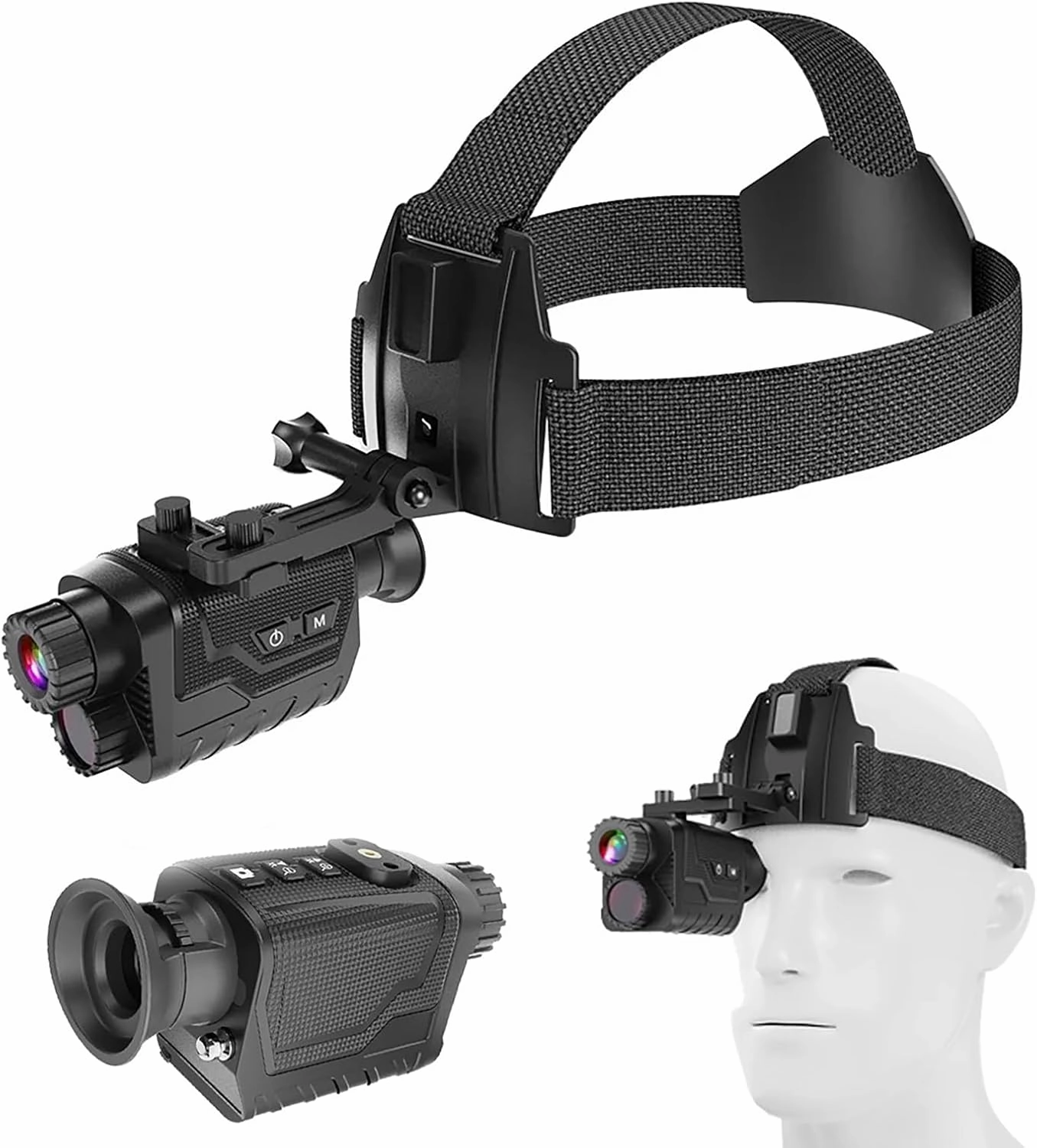 4K HD Night Vision Goggles,Rechargeable Head Mounted Night Vision Monocular,7 Levels Ir Scope 8X Digital Zoom,for Camping Surveillance with 32SD Card