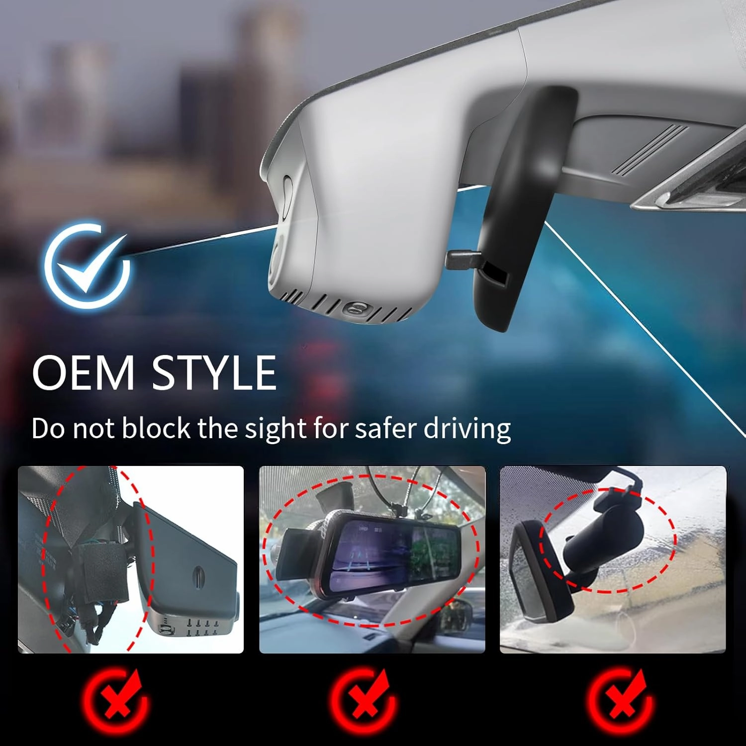4K Honda CRV Dash Cam Custom fit for Gen6 CR-V & CR-V Hybrid 2023 2024 2025(Grey), Integrated OEM Look, UHD 2160P Video, WiFi & App, 64GB Card