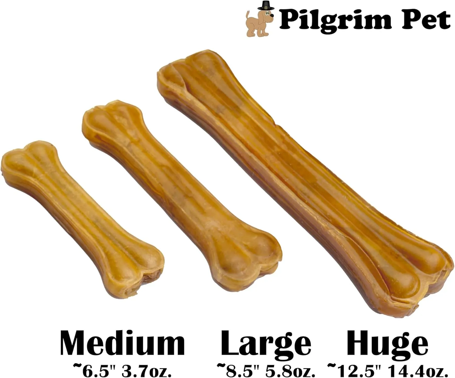 5-Pack of Premium Compressed Rawhide Bones for Dogs - Long Lasting 100% All Natural Bones for Aggressive Chewers (Medium Bones ~ 6.5")