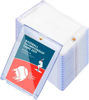 50 Pcs 35 Pt Acrylic Magnetic Card Holders One Touch Card Holder Clear Card Protectors Hard Plastic Magnetic Card Case for Sports Baseball Trading Card Storing Displaying( 2.5 x 3.54 Inch)