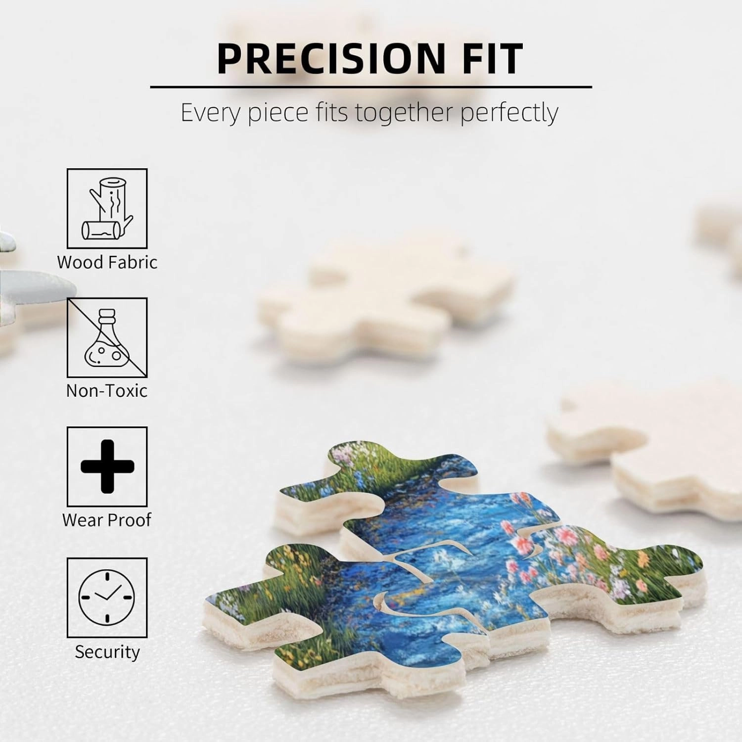 500 Piece Wooden Jigsaw Puzzle for Adults, Idyllic Alpine View with Flower Carpet and Snow-Covered Mountain, Creative Escape, Exploratory Hobbies and Challenges, Enjoy The Process
