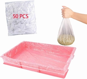 50 Pcs Disposable Rabbit Cage Liner Plastic Toilet Film Leak-Proof for Small Animals Bunny Guinea Pig Bird Cage Liners Litter Box Crate Tray Drawer Quick Cleanup Essentials Indoor (Extra Large)