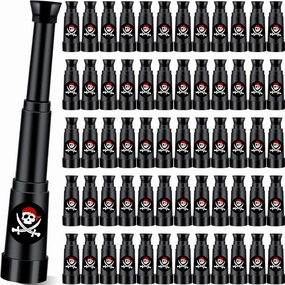 50 Pcs Pirate Telescope Bulk for Party Favors Pirate Theme Telescopes Plastic Mini Monocular Toy for Treasure Pretend Hunt Play Birthday Party Supplies Black 2.6" to 5.5"