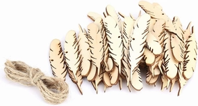 50Pcs/Bag Wood Crafts, Blank Wood Wooden Hanging Gift Tags for Wall Wedding Party Room Decoration Accessories