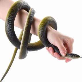 53” Large Rubber Snake Super Realistic, Fake Snake Looks So Real, Snake Toy Thick, Great for Pranks, Halloween Party Decoration, Garden Props - Deter Squirrels, Bunnies, Birds Wirrabilla