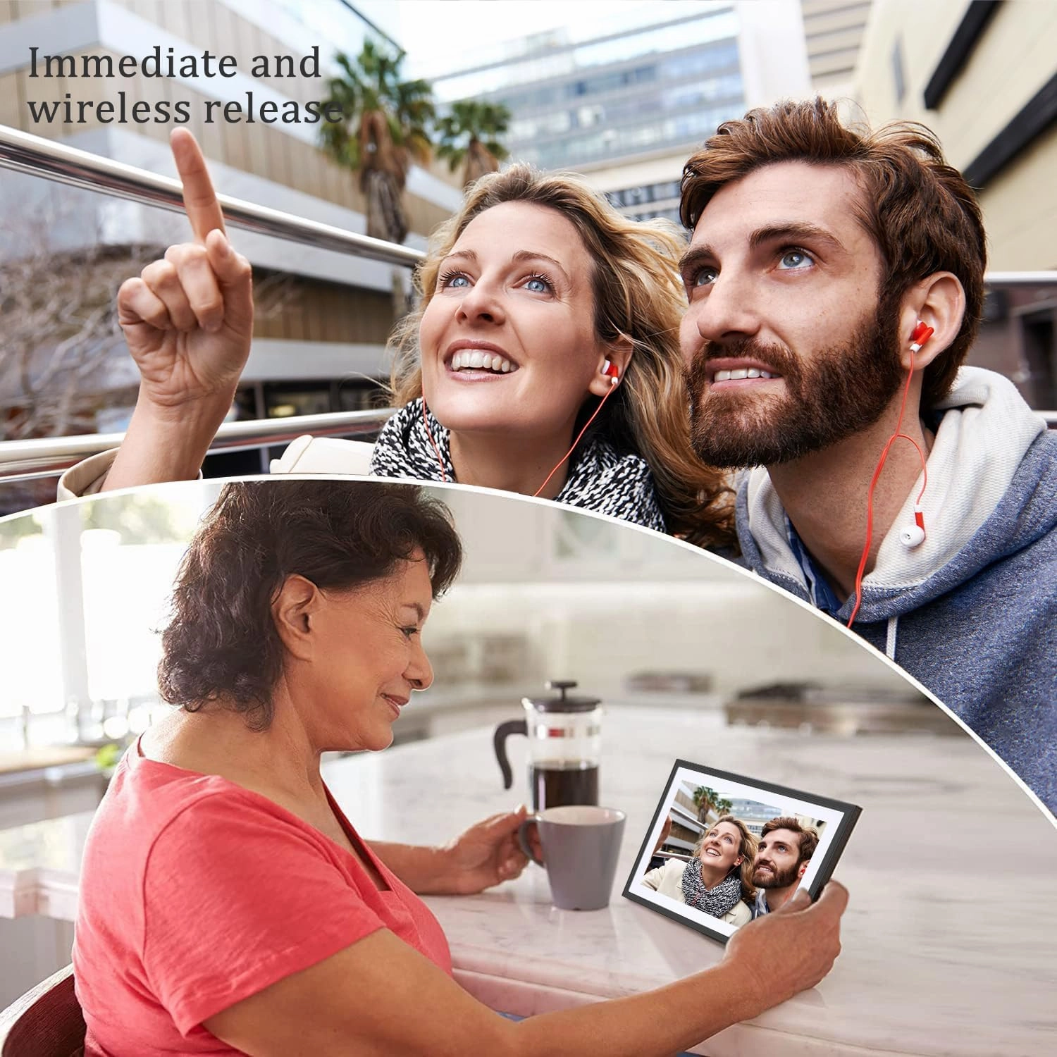 5G WFI Digital Picture Frame 10.1 Inch Smart Digital Photo Frame with 1280x800 IPS HD Touch Screen, Auto-Rotate and Slideshow, Easy Setup to Share Photos or Videos Remotely via App from Anywhere