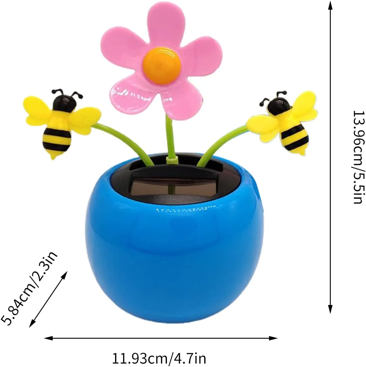 6 Solar Powered Dancing Flower | Sunflower Solar Car Ornament | Reusable Solar Powered Car Toys, Shaking Head Car Ornaments for Bedroom, Dashboard, Home, POAR7O6EGA633FIOR3