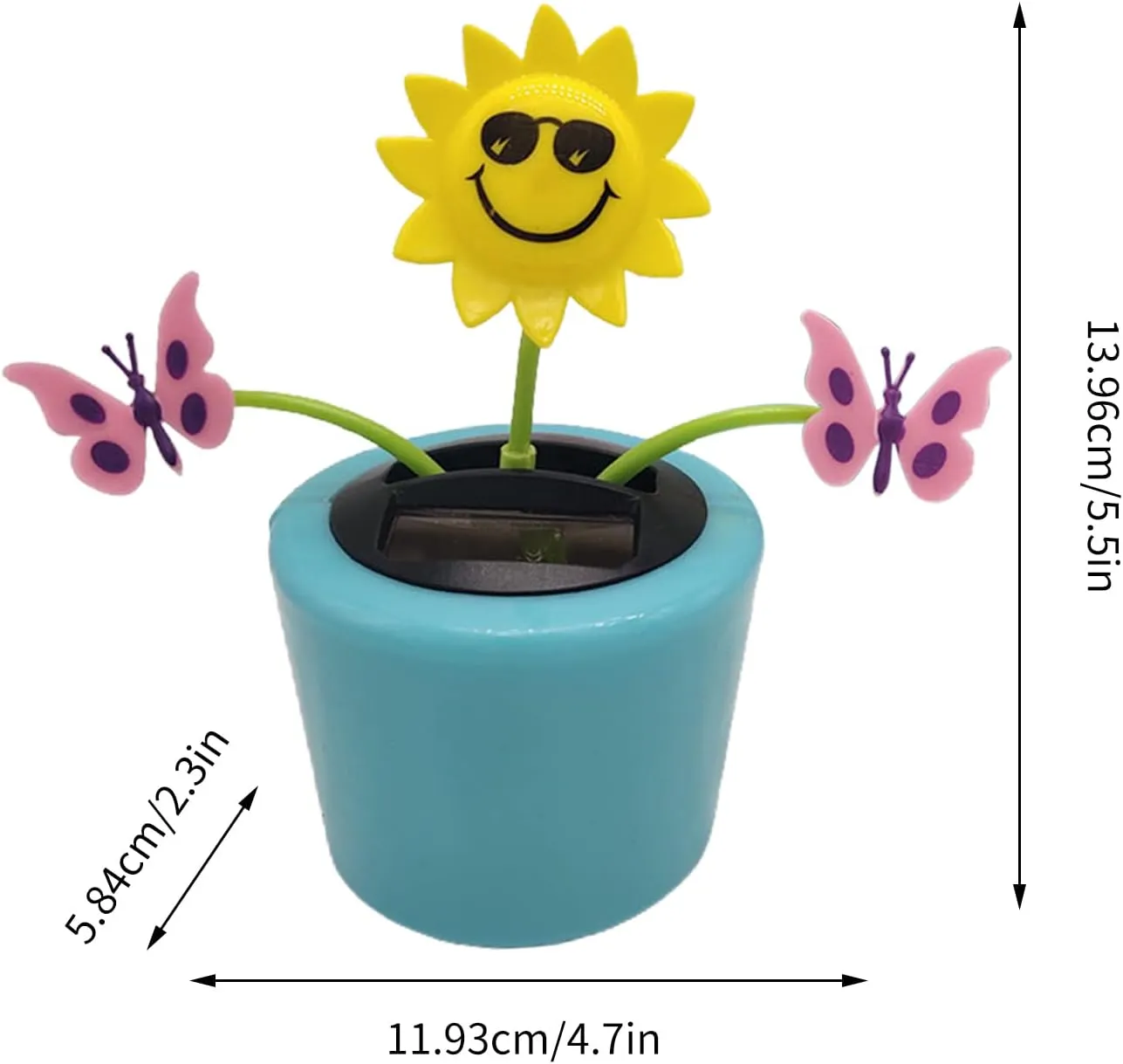 6 Solar Powered Dancing Flower | Sunflower Solar Car Ornament | Reusable Solar Powered Car Toys, Shaking Head Car Ornaments for Bedroom, Dashboard, Home, POAR7O6EGA633FIOR3