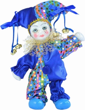 6 Inch Triangel Clown Doll Vintage Clown Dolls Porcelain Poseable Clown Figure Flexible Toys Collectible Handmade Dolls for Home Decoration, Gift for Kids on Halloween Christmas Birthday